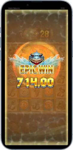 Razor Shark Epic Win mit hoher Auszahlung